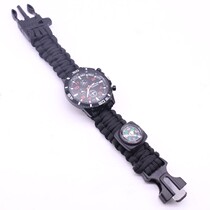 High-intensity watch field survival Flint compass umbrella rope whistle for help outdoor multifunctional thermometer seven-core