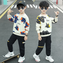 Childrens clothes boy suit Spring and autumn clothes 2022 new CUHK children Han version of the weasewear and air sports two sets of damp