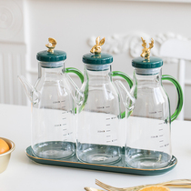 Nordic oil bottle kitchen oil pot set soy sauce vinegar seasoning bottle High Borosilicate Glass leak-proof non-hanging oil household European style