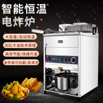 Electric Fryer Furnace Commercial Electric Heating Large Capacity Vertical Fryer Fried Strings Fried Chicken Steak Oil Strip Machine Double-Cylinder Thermostatic Fryer