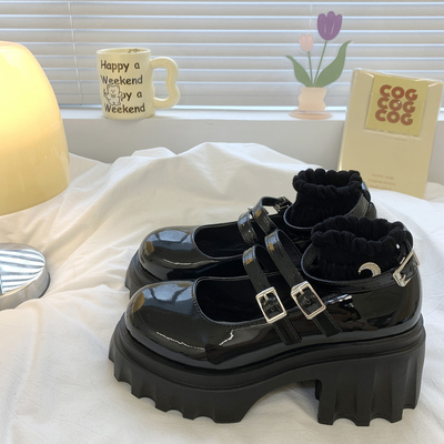 taobao agent Summer black soft high footwear platform, French retro style, Lolita style