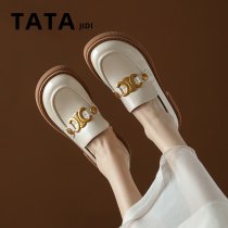 TATA JIDI Hes her base womens shoes Inlenwind small leather shoes womens retro genuine leather Lefos shoes women 2022 new