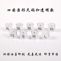 Transparent size buckle letter code plastic hanger round size circle size Mark clothing store clothing label