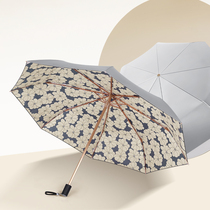 Retro double - decker parasol female super sunscreen folding ultraviolet sun - proof barometer dual use black rubbed parasol Upf 50