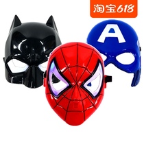 Childrens cute cartoon anime hero luminous mask Captain America Batman Spiderman Iron Man sound and lightsaber