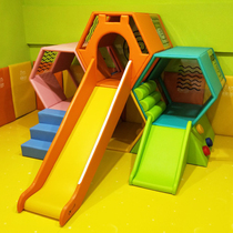 Childrens soft slide Early education Center hall Toy Bobo pool Large soft pack slide Four-hole honeycomb slide