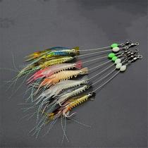 New Luya bait luminous fake shrimp bionic bait simulation soft bait shrimp black fish with hook lure