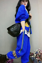 Eurospring New Fashion Sports Suit Women Casual Loose Collage Sweatshirt Corset Foot Letters of Merit Pants Tide