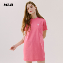 MLB official womens dress NY short sleeve small label embroidered skirt sports casual fashion trend round neck OP07