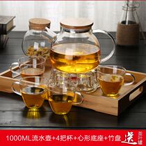 Clear boiled fruit scented tea can open fire straight glass pot tea tea set heat-resistant household candle heating