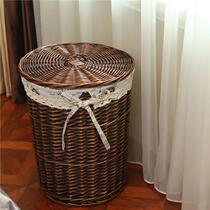  Dirty clothes basket rattan storage basket Dirty clothes basket Household clothes storage basket Rattan basket hot pot shop clothes storage basket basket