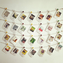 Adhesive hook wedding room office Wall photo wall decoration hemp rope clip fresh Wall photo clip baby paste wave