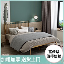  Nordic ins style simple golden wrought iron bed double iron frame bed 1 8 meters net red environmental protection tasteless master bedroom iron bed