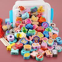 Early childhood education yi sdip blocks of infant large beaded rao zhu 1-2-3 age 4 baby child training