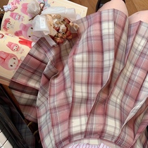  Kasukabe (Fu Zi Xiang)spot original pink jk uniform orthodox plaid girl pleated skirt spring and summer short section