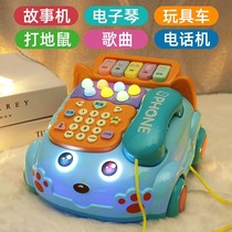 Childrens phone toys one year old baby mobile phone early education puzzle infant simulation landline Princess concert singing