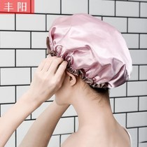 Single-layer thick waterproof bath shower cap for hair washing hat rain cover special head cover for children men and women-