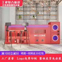 Industrial style Retro net celebrity cashier Bar Bar Restaurant Hip-hop barber shop Milk tea shop Bar Corner clear bar Front desk