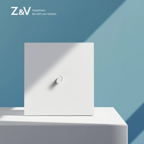 ZV minimalist Wabby retro light luxury matte pure white lever switch socket 86 metal panel designer recommended