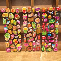Children Stereo Cartoon Food sticker sticker Kindergarten Rewards Bubble sticker Fruit