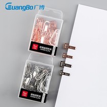 Guangbo fizz metal paper clip fashion creative paper clip Student stationery Rose gold and silver folder binding data storage clip pin bookmark creative cute office supplies