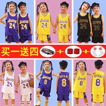 Childrens basketball suit set Boys summer jersey Girls children students kindergarten Lakers Kobe Bryant No 24 set 