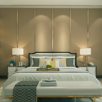 Modern minimalist linen stripes self-adhesive wallpaper hard wall panel bedroom living room TV background wall tatami wallpaper