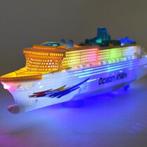 Childrens light music cruise ship universal toy boat simulation model electric toy stall hot selling supply