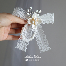 Beautiful Korean style small fresh wrist flower wedding bride bridesmaid sister flower activity hand flower lace bow