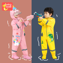 Children Raincoat Boy 2022 New Kindergarten Girl Baby Waterproof Suit Cute Rain Cape Conjoined Suit
