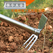Imported stainless steel small hoe agricultural tools agricultural hoe outdoor balcony planting vegetables gardening dual-purpose hoe gardening tools