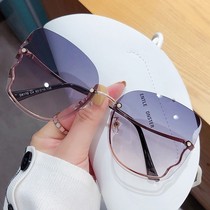 New stylish personality design avant-garde butterfly without frame sunglasses nylon anti-UV UV400 sunglasses female