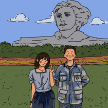 Draft Q version of Cartoon hand-painted avatar design comics couple Live Photo turn stick figure animation custom gift