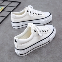 Net red Korean canvas shoes womens thick-soled 2021 autumn new womens shoes all-match trendy shoes ulzzang board shoes