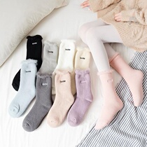 Socks women winter socks plus velvet thickened warm winter stockings Japanese Plush Sleep Snow socks
