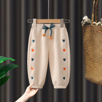 Girl Pants Spring Autumn 2022 New Children Foreign Air Outwear Casual Sports Kharen Long Pants Pants Baby Spring Clothing