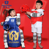 Taekwondo protective gear A full set of childrens combat armor 589 sets of body protection masks protect hands and feet competition-type equipment