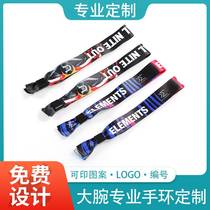 Disposable Ribbon Bracelet polyester wristband custom woven label wristband woven custom conference event Mark tickets