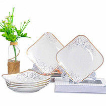 6 dishes Jingdezhen ceramic Ruyi plate household bone china dish disc deep plate special plate dish combination