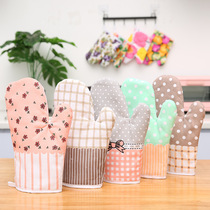 Heat insulation gloves high temperature resistant hot and thick heat resistant oven special microwave oven baking tools kitchen household