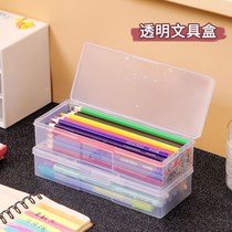 New transparent lead pencil case Large capacity plastic pen bag Han neutral sketch Painted Lead Paintbrush Office with pencil case
