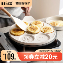 besco fried eggs hamburger machine breakfast pan steak pan pan pan flat bottom pan nonstick pan for home omelets