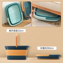 Folding foot bucket plastic foot basin household calf knee high depth health foot bath fumigation artifact