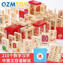 110 pieces of double-sided Chinese characters numbers arithmetic literacy dominoes building blocks toys for 3-6 years old educational children