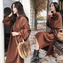 Pregnant women autumn set fashion out 2021 new autumn Net red sweater long spring and autumn dress