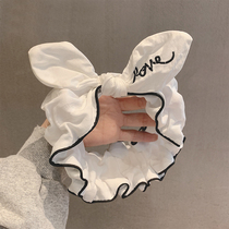 Girl hair band Korea Dongdaemun with the same fabric elastic letter ears wide hair band hoop net red face mask
