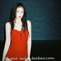 European and American style star Yu Shuxin with pure desire sweet spicy red white sexy backless small body swimsuit woman