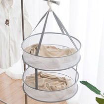 Clothes drying net artifact cool sweater tiled net pocket household cardigan rack anti-deformation drying basket drying net