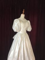 Qinghe hovintage antique wedding dress antique vintage wedding bubble sleeve Princess harbor style wedding dress