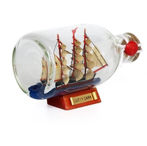 Creative bottle boat model glass bottle ornaments Pirates of the Caribbean bottled boat in the bottle sailing bottle bottle boat